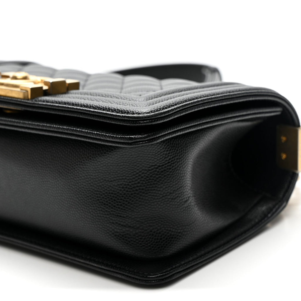 Caviar Quilted Small Boy Flap Black
