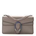 Dollar Calfskin Enamel Small Dionysus Shoulder Bag Dusty Grey Electric Blue