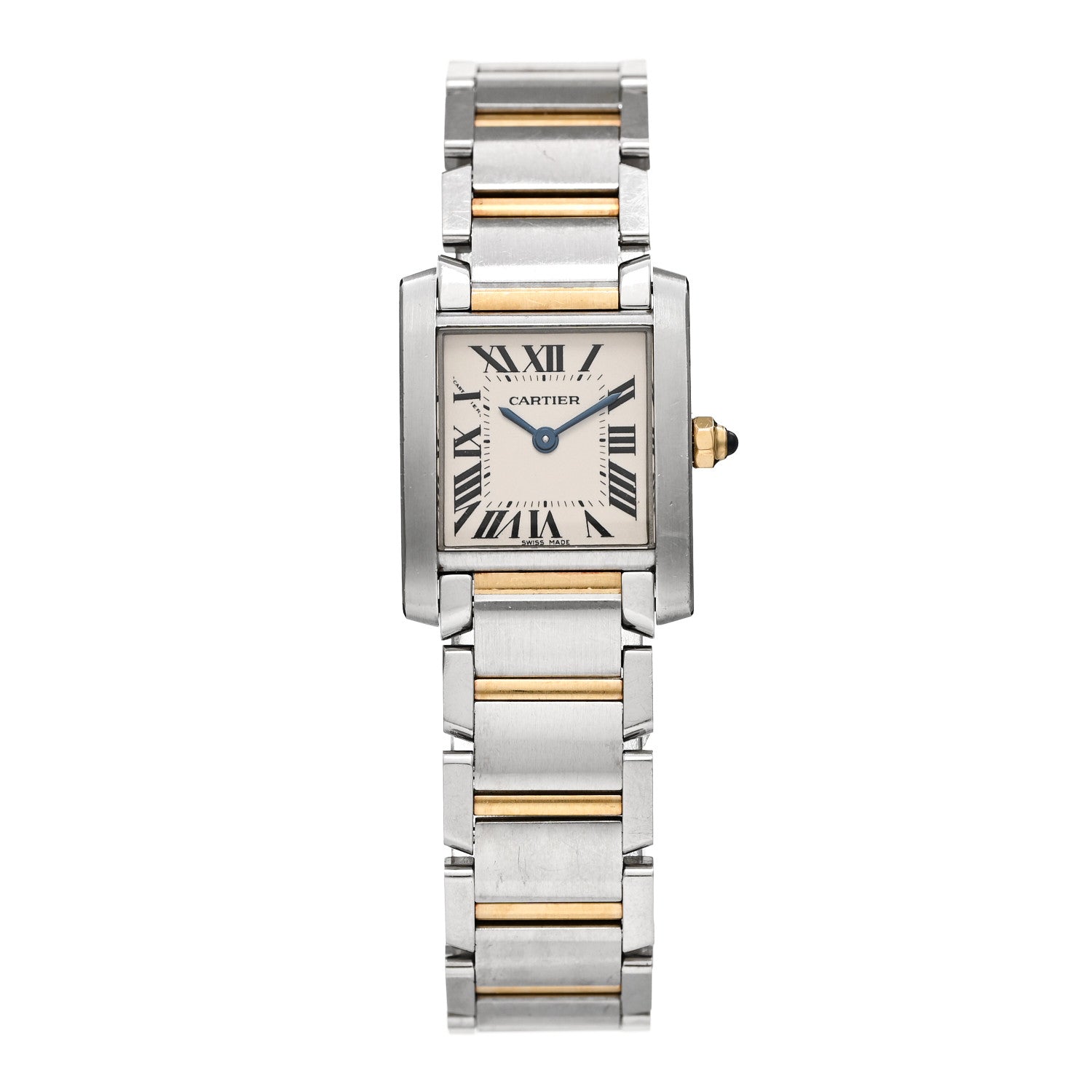 Stainless Steel 18K Yellow Gold 20mm Tank Francaise Quartz Watch