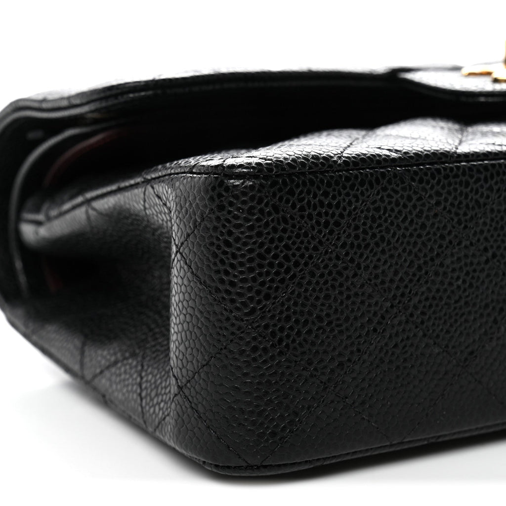 Caviar Quilted Small Double Flap Black