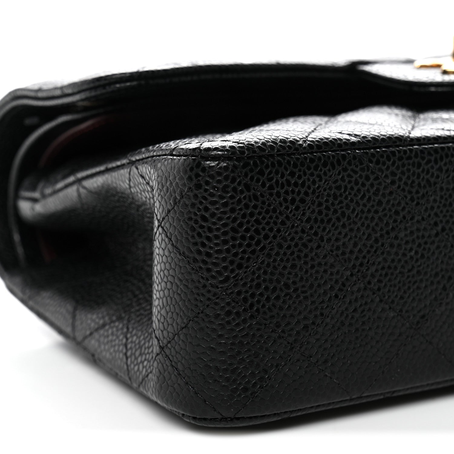 Caviar Quilted Small Double Flap Black