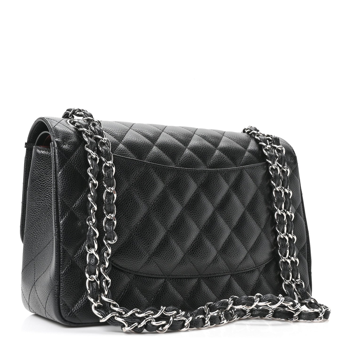 Caviar Quilted Jumbo Double Flap Black