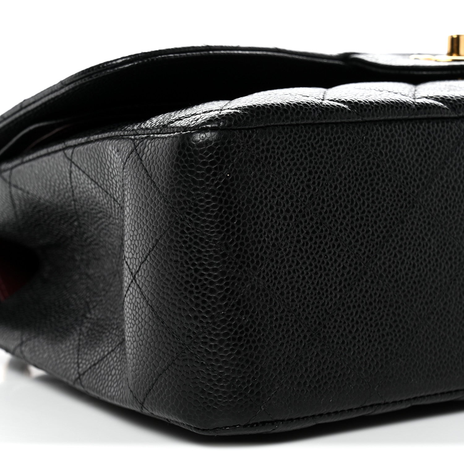 Caviar Quilted Jumbo Double Flap Black