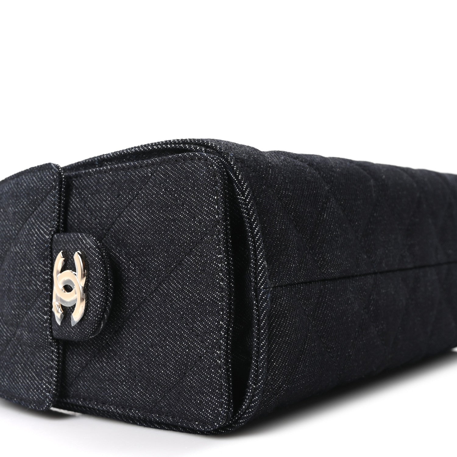 Denim Quilted Mini Chanel 25 Handbag Dark Blue
