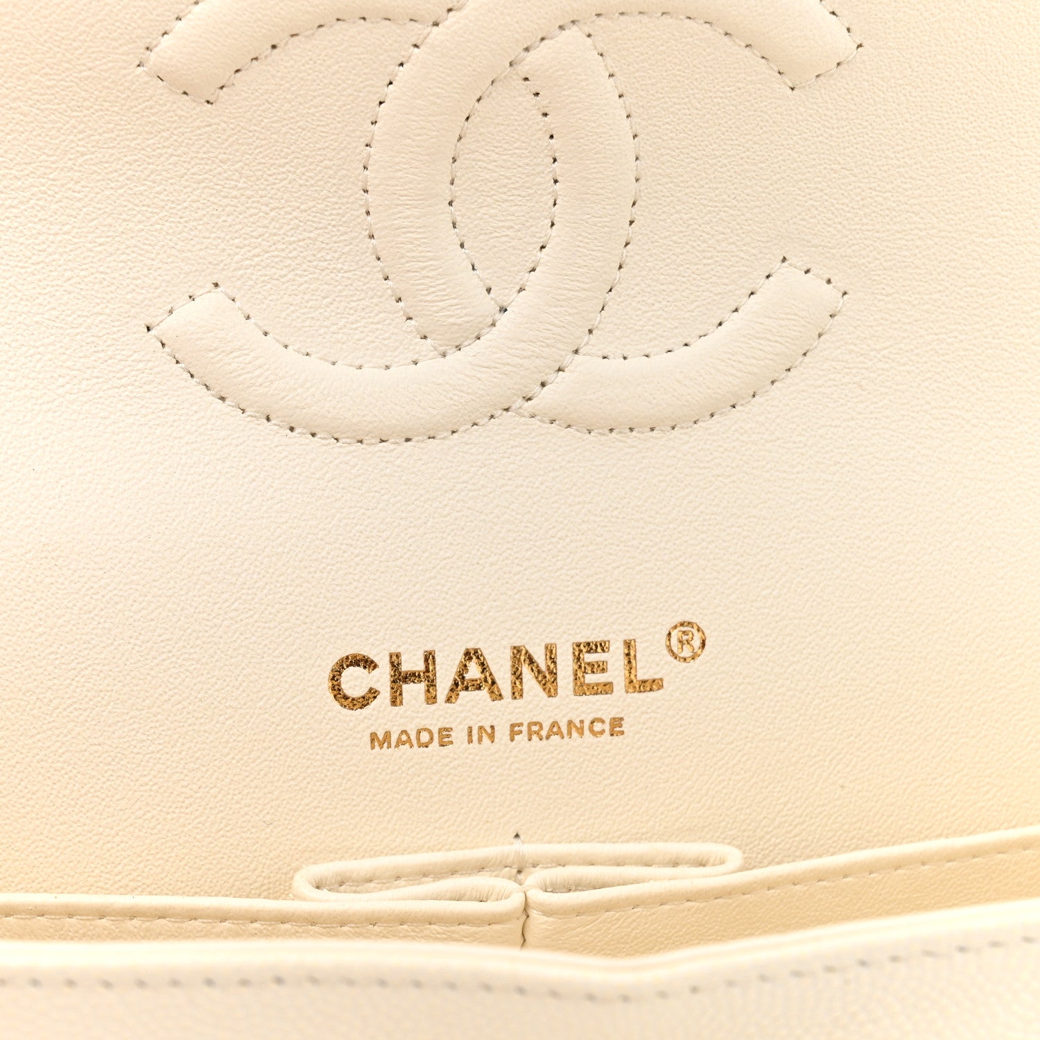 Caviar Quilted Medium Double Flap White