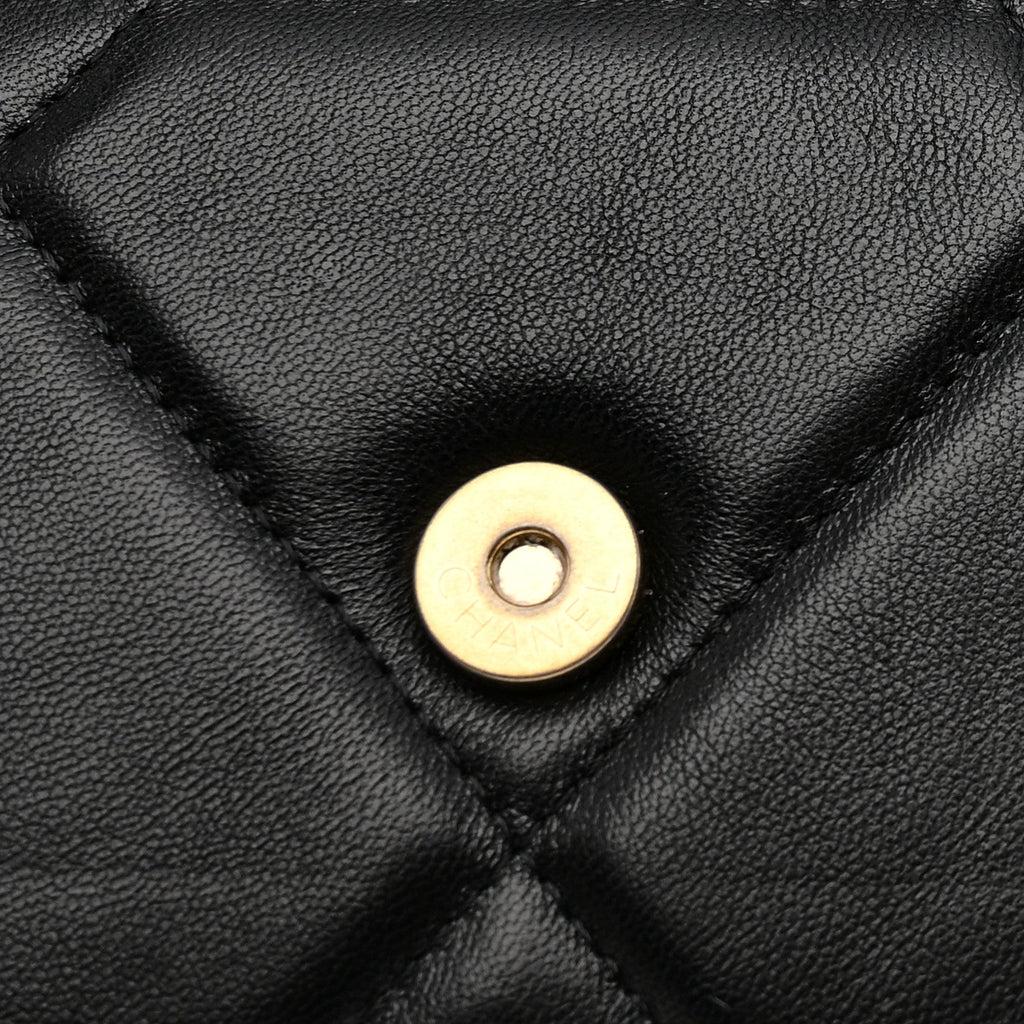 Lambskin Quilted Chanel 19 Wallet On Chain WOC Black