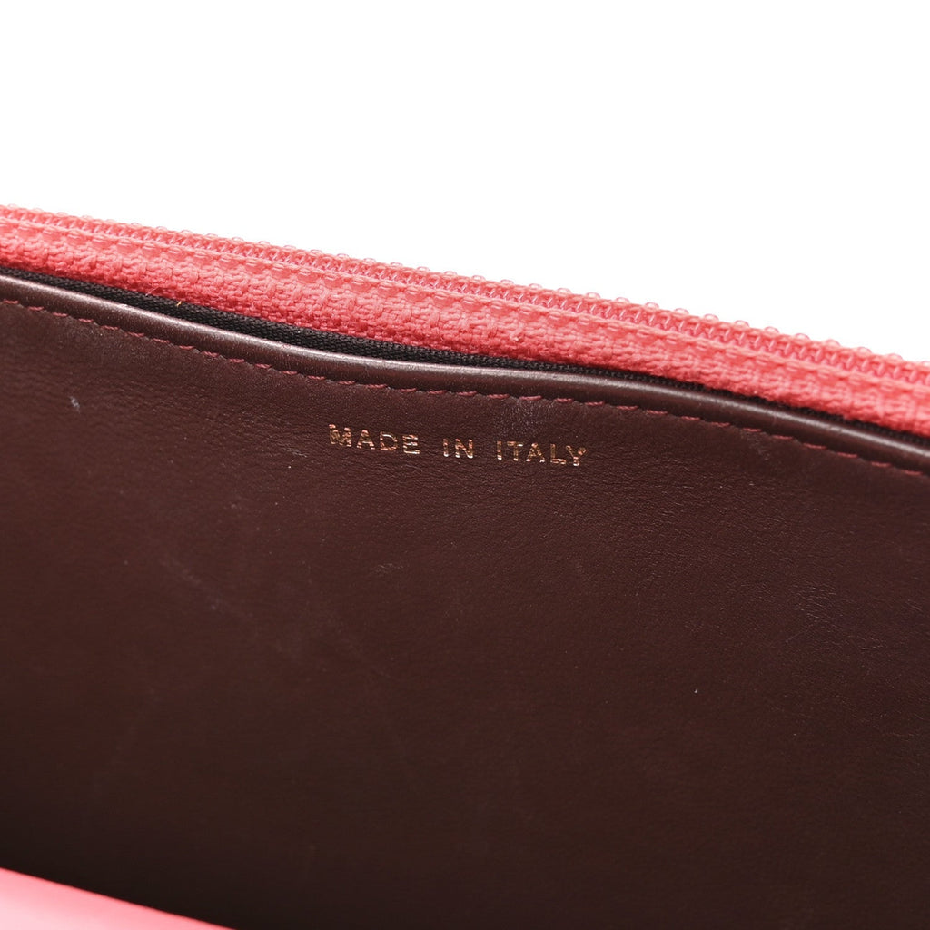 Lambskin Quilted Trendy CC Wallet On Chain WOC Bright Pink
