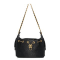Washed Denim Quilted Mini Chanel 25 Handbag Black
