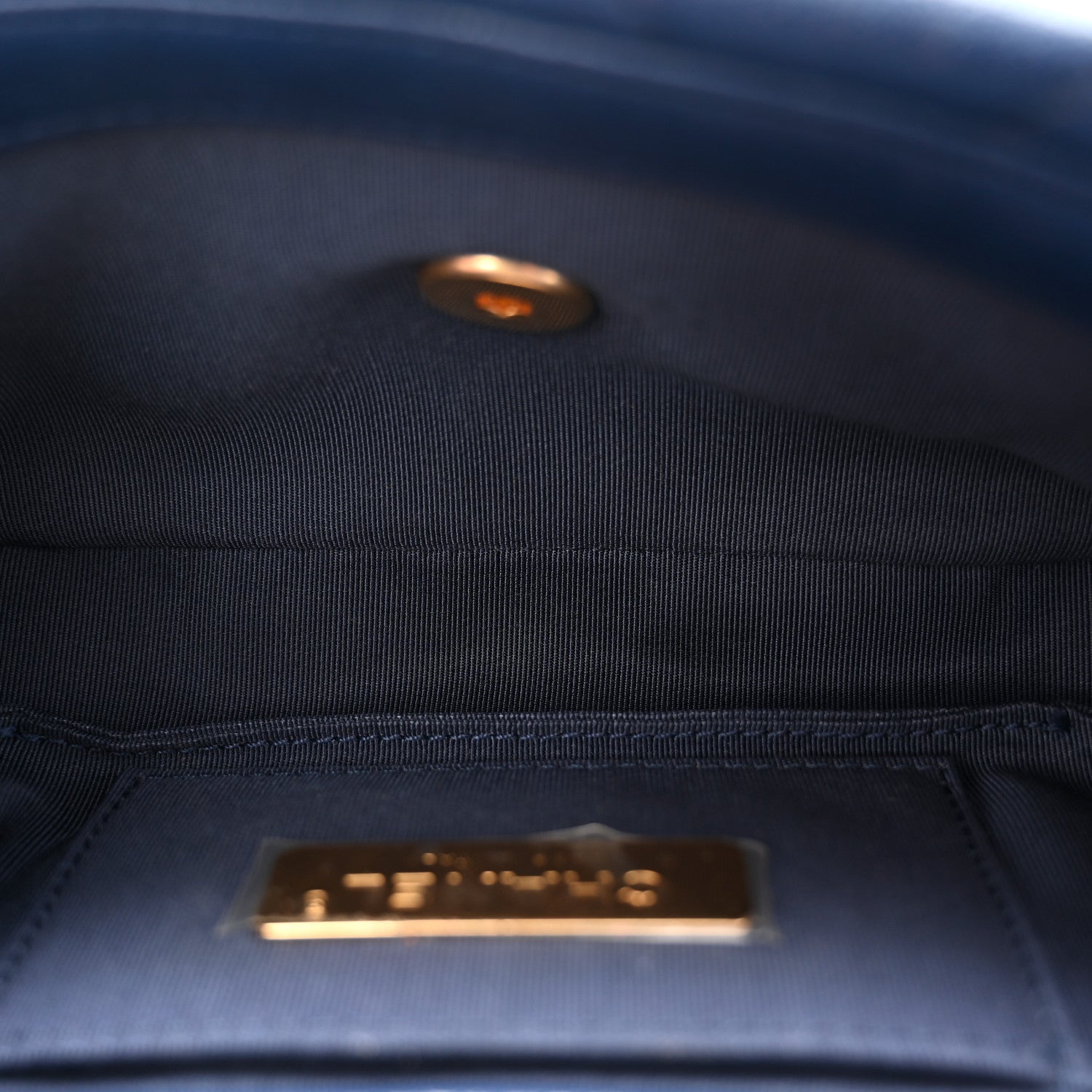 Goatskin Quilted Chanel 19 Waist Bag Dark Blue