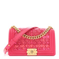 Lambskin Tweed Medium Boy Flap Fuchsia