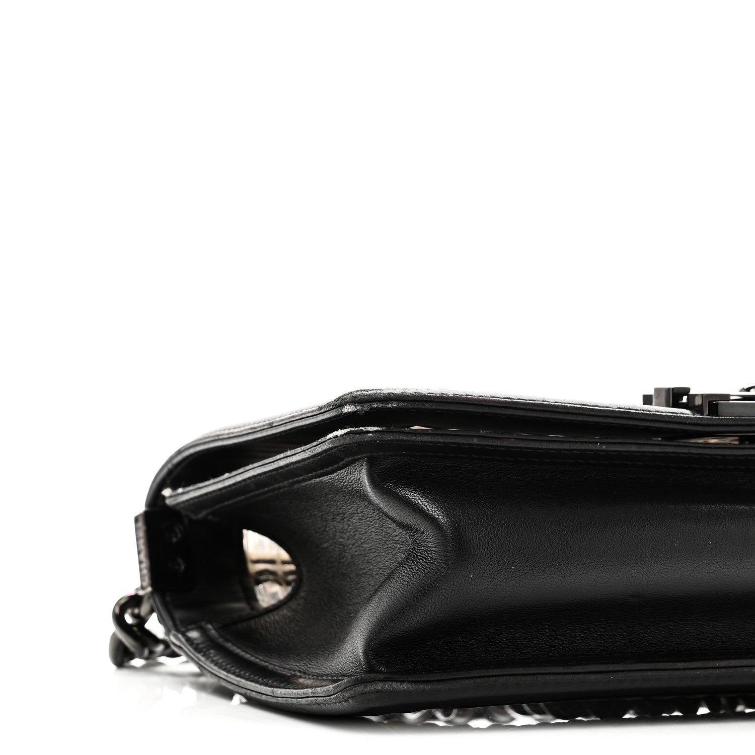 PVC Thread Woven Medium Boy Flap Black