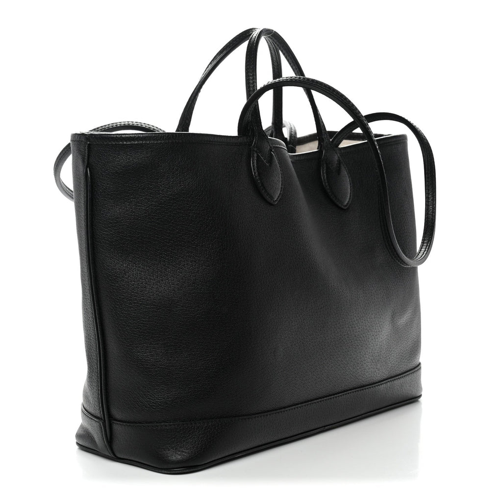 Textured Dollar Calfskin Medium Ophidia Shoulder Tote Bag Black