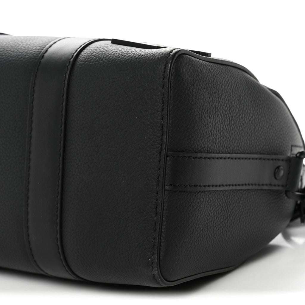 Grained Calfskin Aerogram City Keepall Black