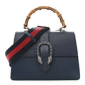 Dollar Calfskin Crystal Web Medium Dionysus Bamboo Top Handle Bag Blue Agata Montana Sapphire