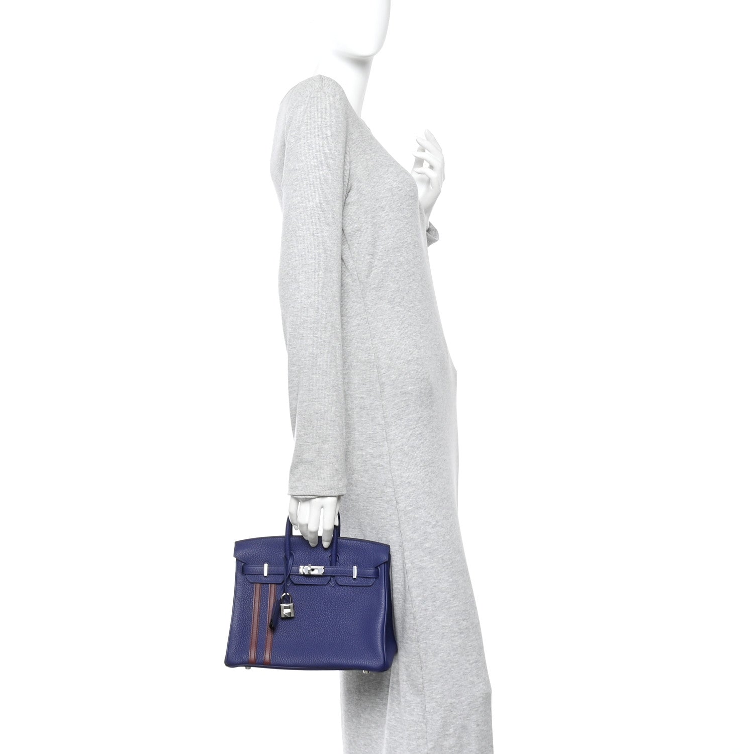 Togo Swift Officier Birkin 25 Bleu Encre Bordeaux