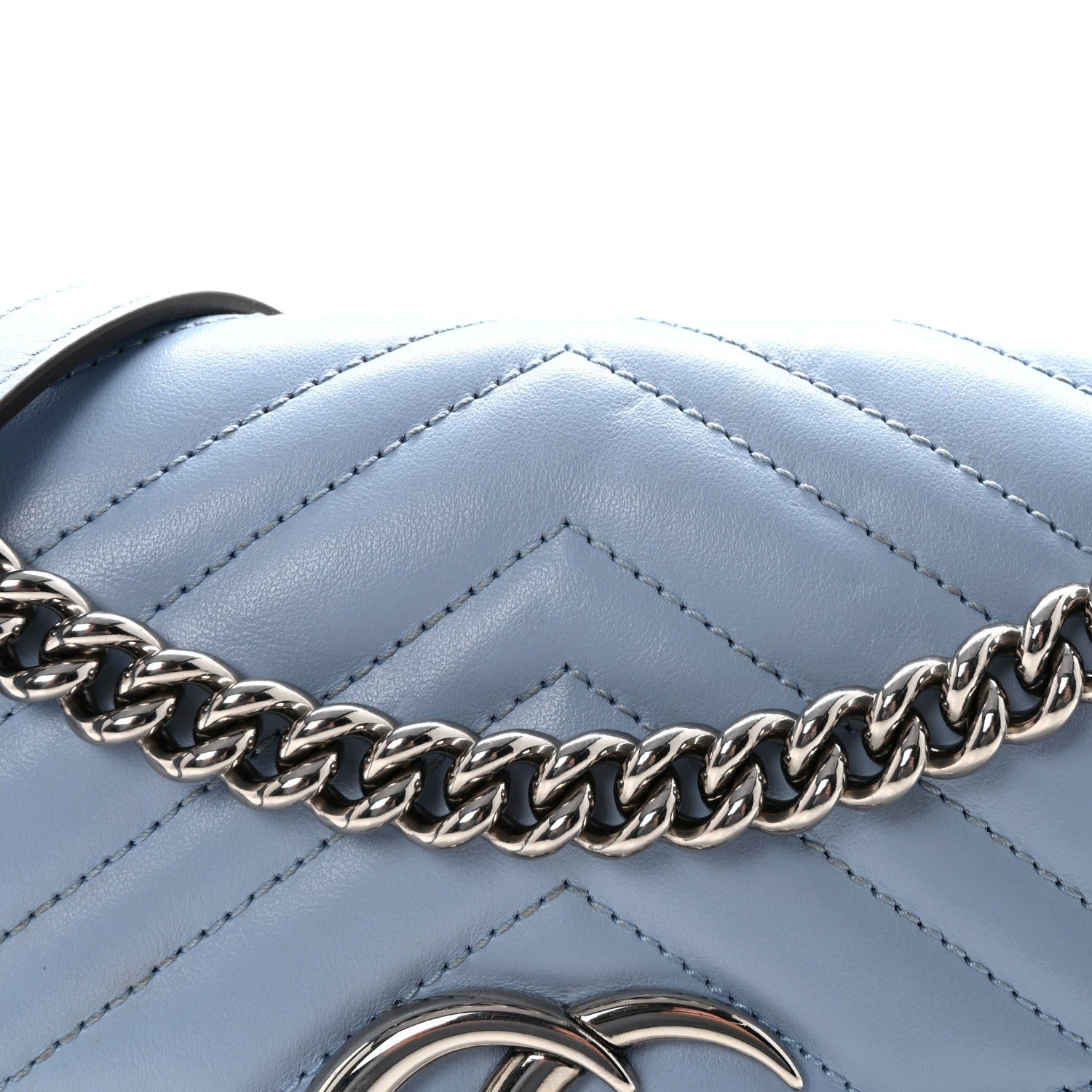 Calfskin Matelasse Small GG Marmont Shoulder Bag Porcelain Light Blue