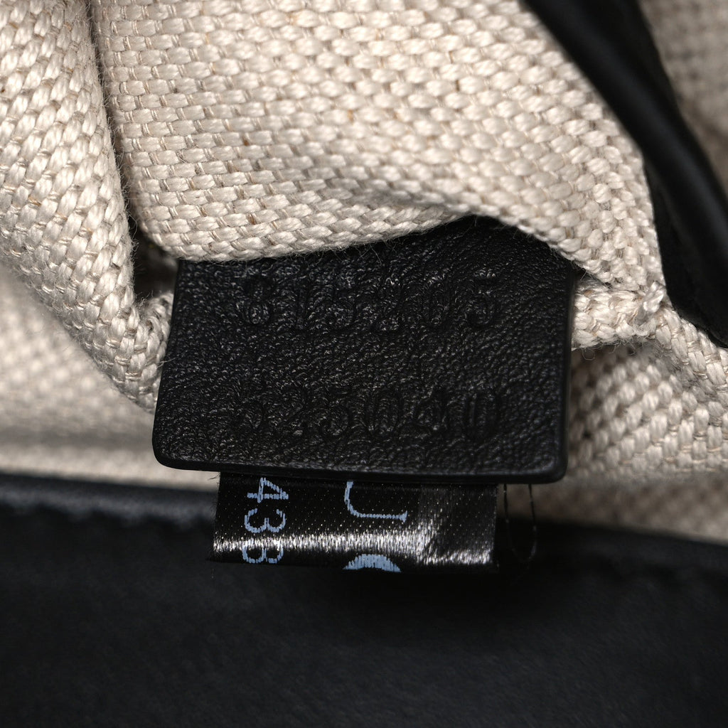 GG Supreme Monogram Horsebit 1955 Soft Small Shoulder Bag Beige Black