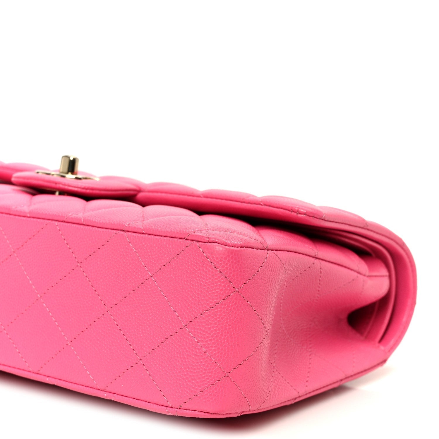 Caviar Quilted Medium Double Flap Pink