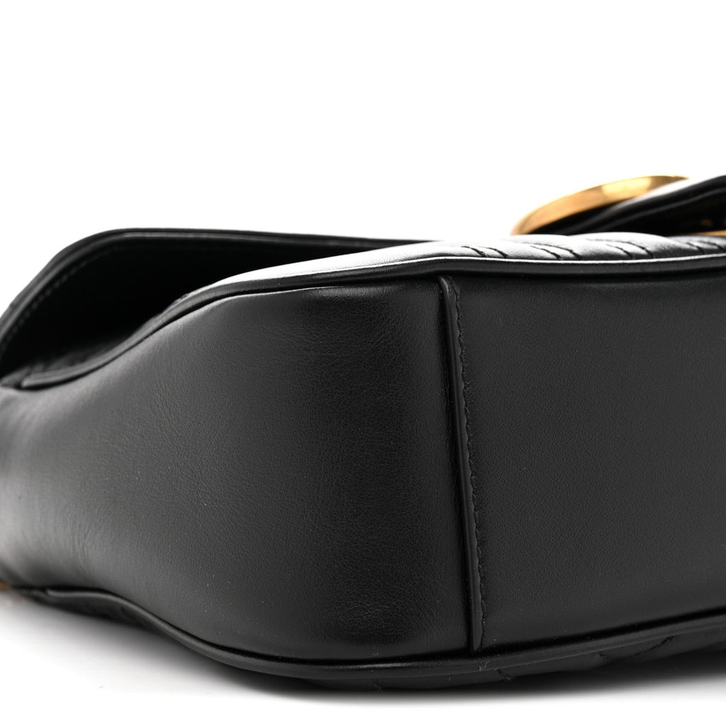 Calfskin Matelasse Small GG Marmont Shoulder Bag Black