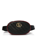 Azalea Calfskin Matelasse Diagonal Torchon GG Marmont Belt Bag 75 30 Black Romantic Cerise