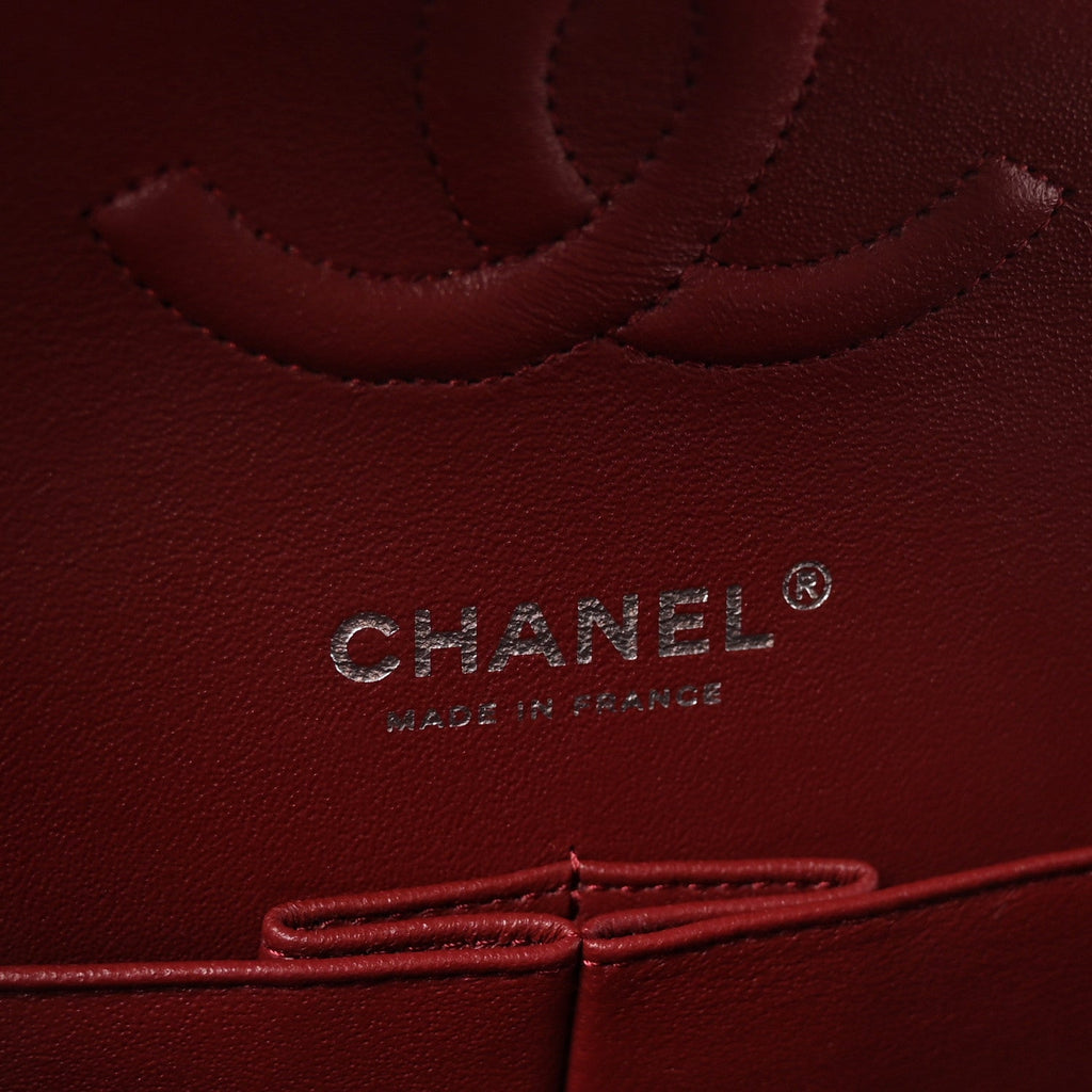Caviar Quilted Medium Double Flap Burgundy