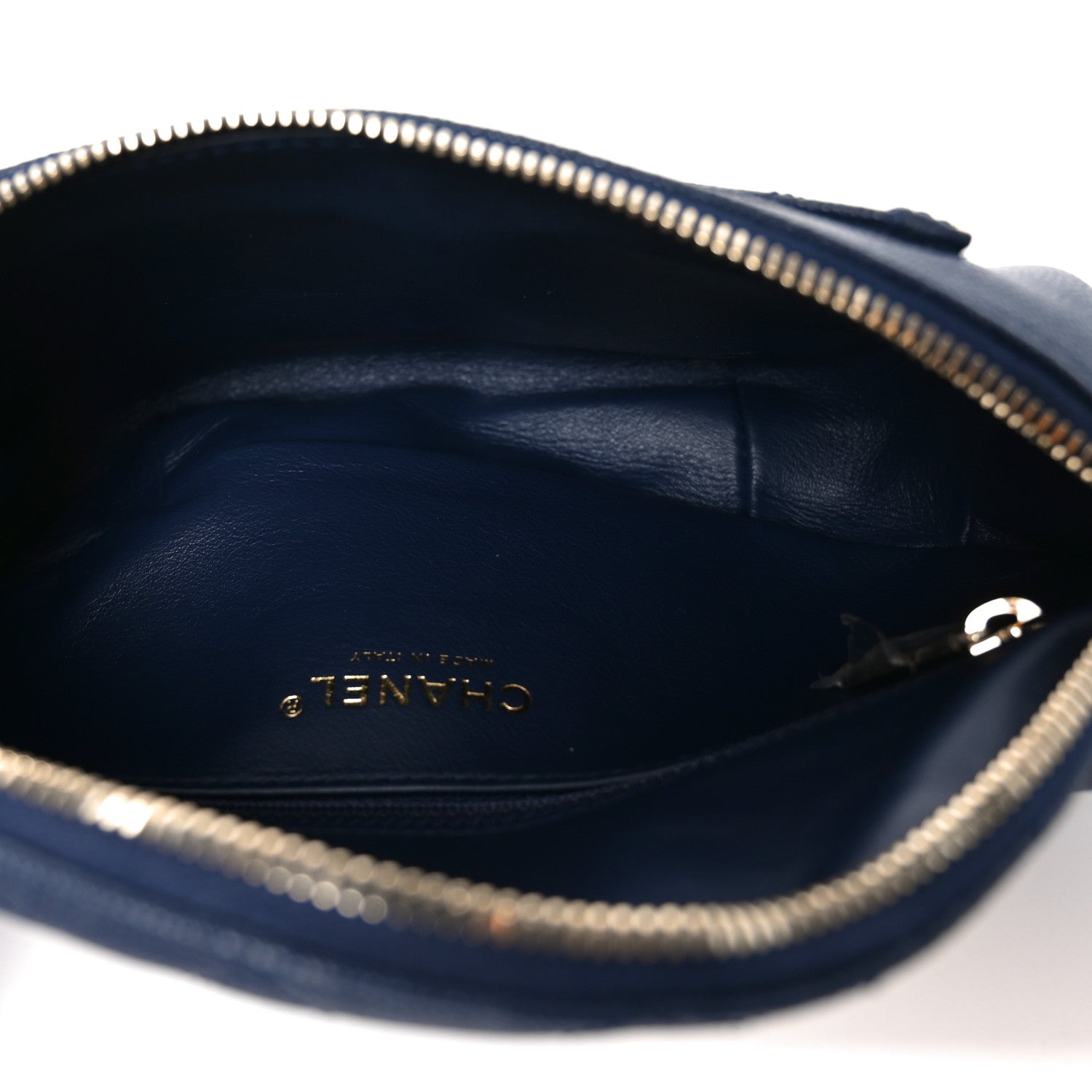 Caviar Quilted Filigree Waist Bag Blue