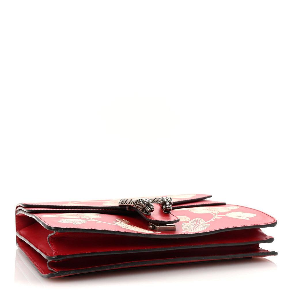 Calfskin Chinese New Year Medium Dionysus Shoulder Bag Hibiscus Red