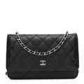 Caviar Quilted Wallet on Chain WOC Black