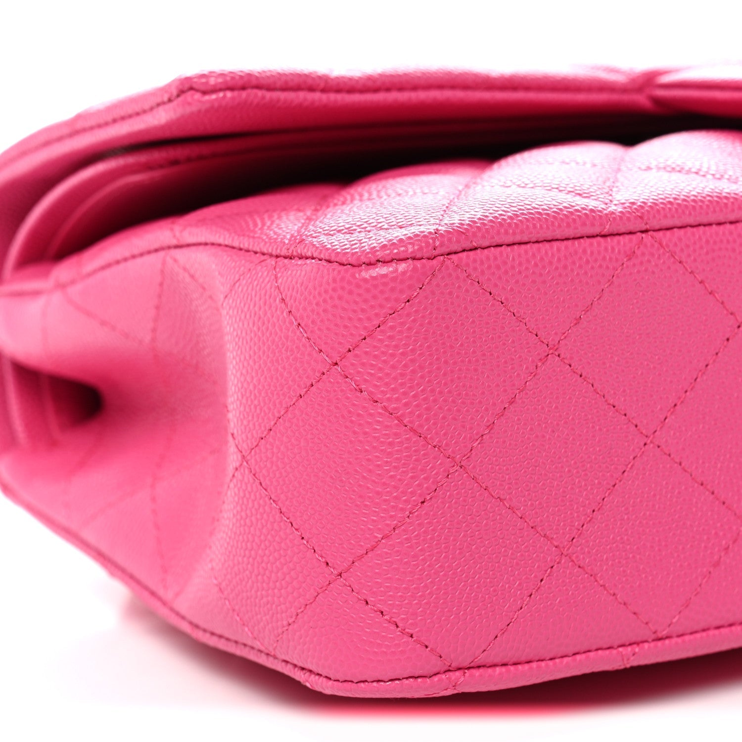 Caviar Quilted Medium Double Flap Dark Pink