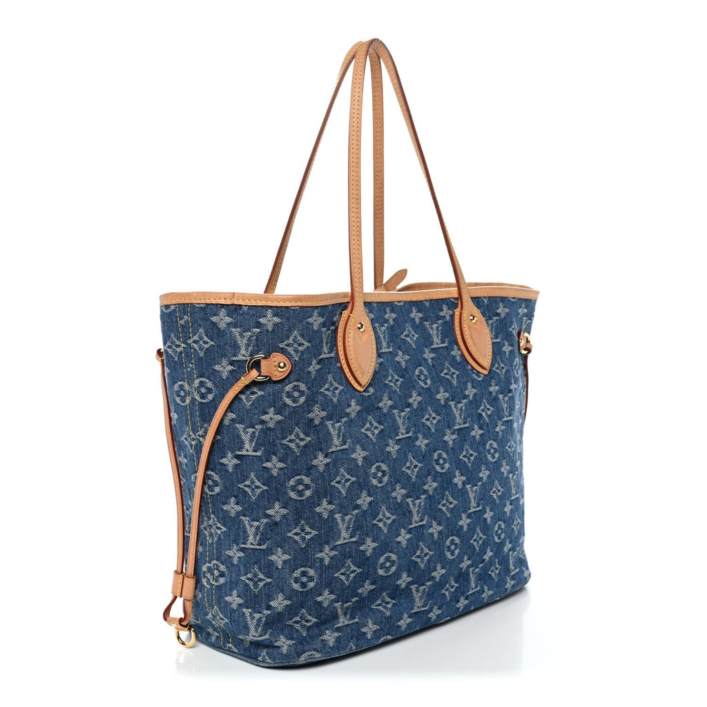 Monogram Denim Neo Neverfull MM Blue