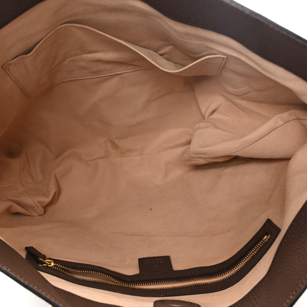 GG Supreme Monogram Medium Ophidia Shopping Tote Brown