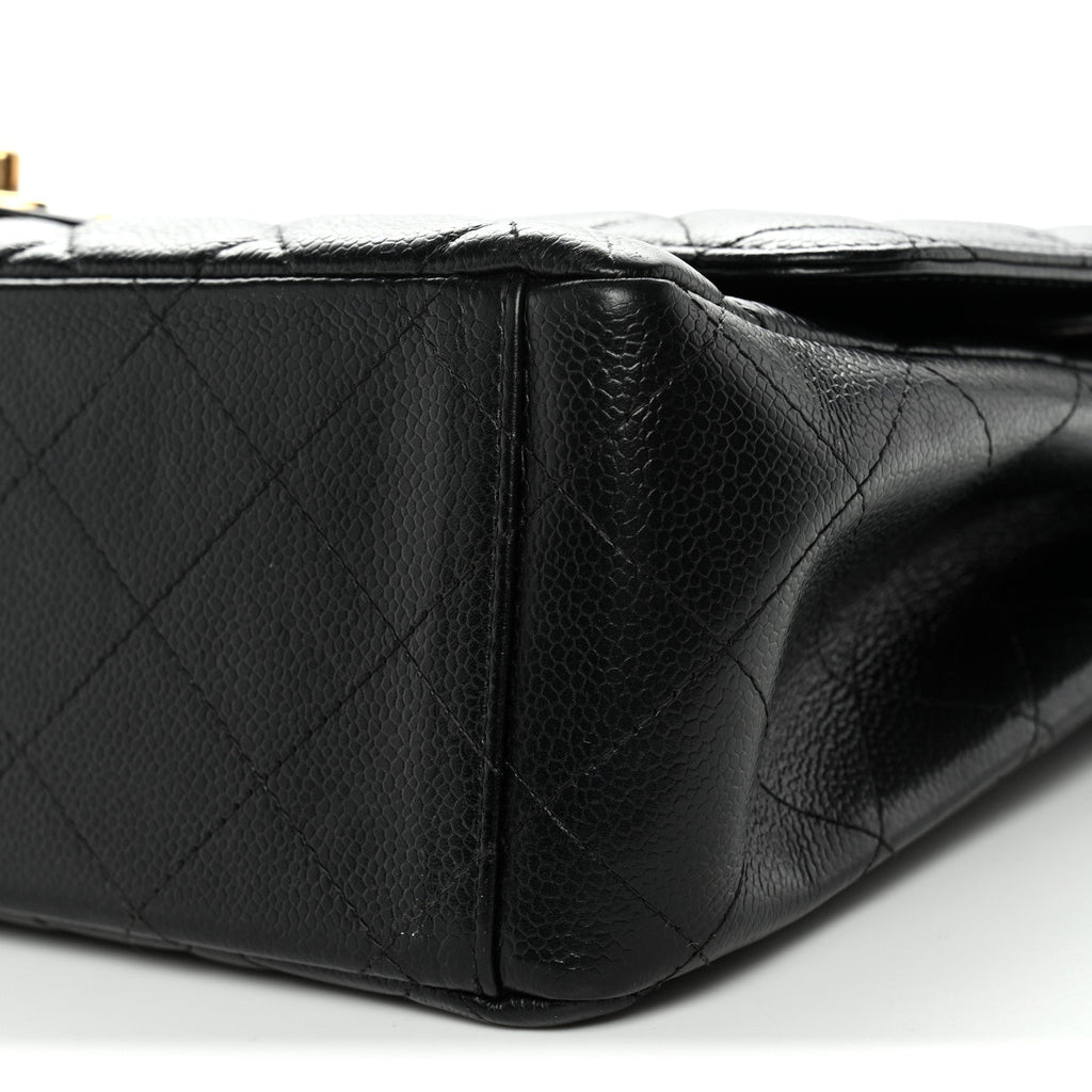 Caviar Quilted Maxi Double Flap Black