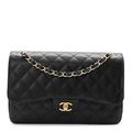 Caviar Quilted Jumbo Double Flap Black