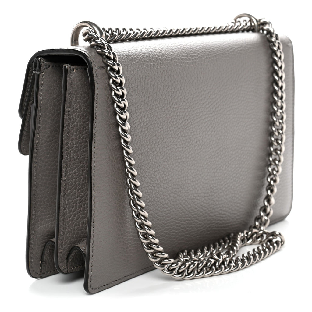 Pebbled Calfskin Small Dionysus Shoulder Bag Dusty Grey