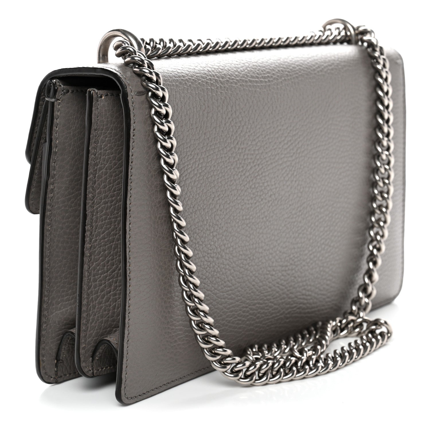 Pebbled Calfskin Small Dionysus Shoulder Bag Dusty Grey