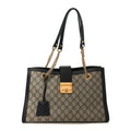 GG Supreme Monogram Medium Padlock Tote Black
