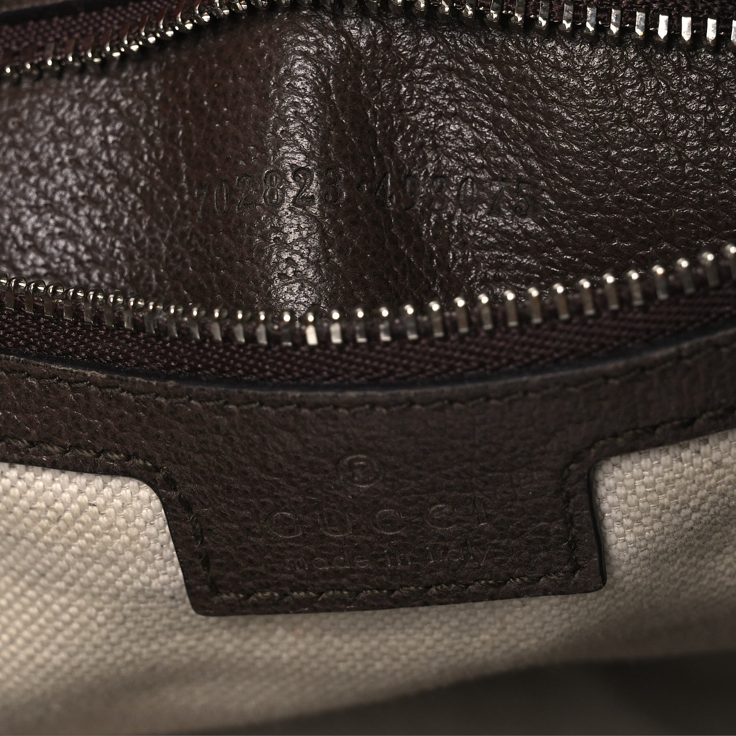GG Supreme Monogram Textured Calfskin Web Large Attache Shoulder Bag Beige Ebony New Acero