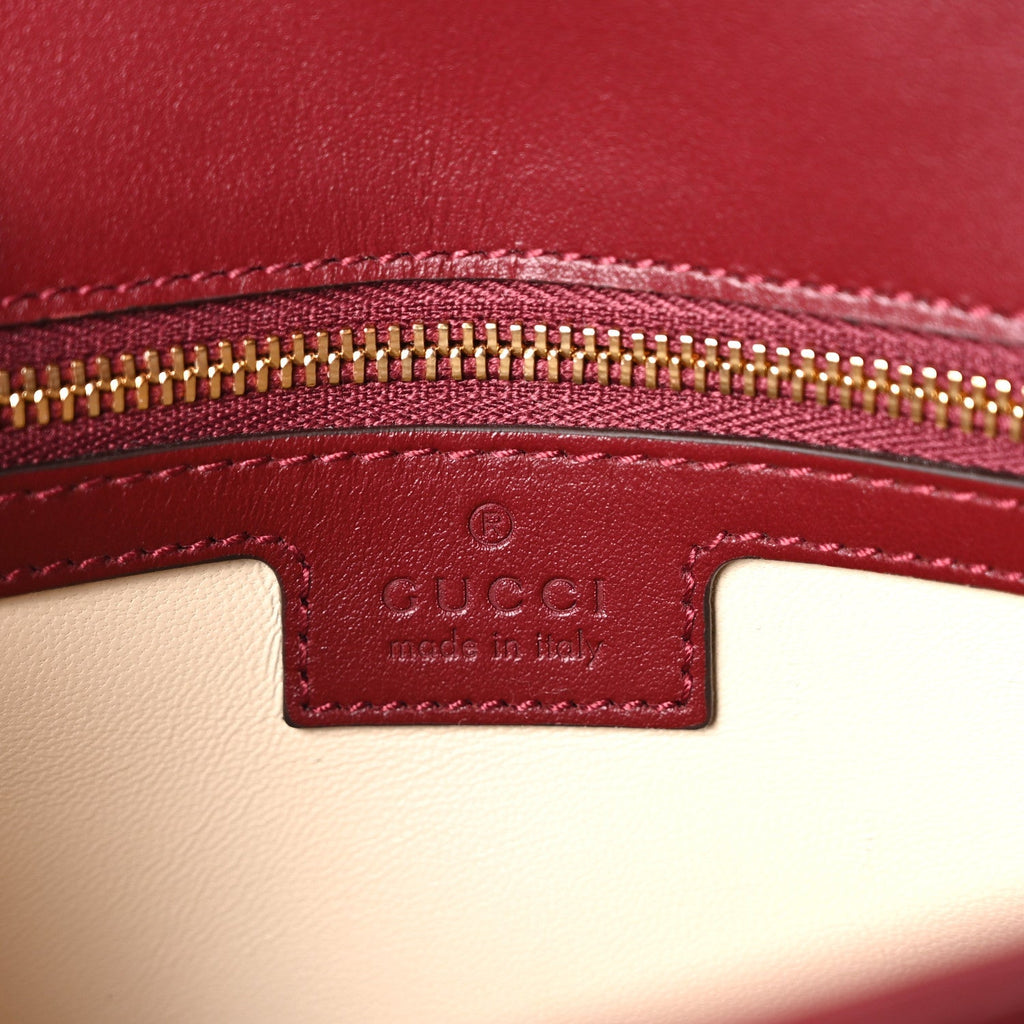 Calfskin Matelasse Small GG Marmont Shoulder Bag Ancora Red