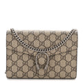 GG Supreme Monogram Mini Dionysus Chain Wallet Beige Taupe