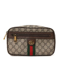 Soft GG Supreme Monogram Medium Ophidia Belt Bag Dark Brown