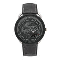 Platinum Titanium Alligator 43mm Arceau Le Temps Voyageur Automatic Watch Noir