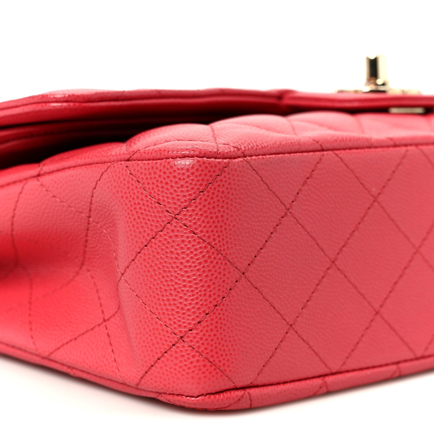 Caviar Quilted Medium Double Flap Dark Pink