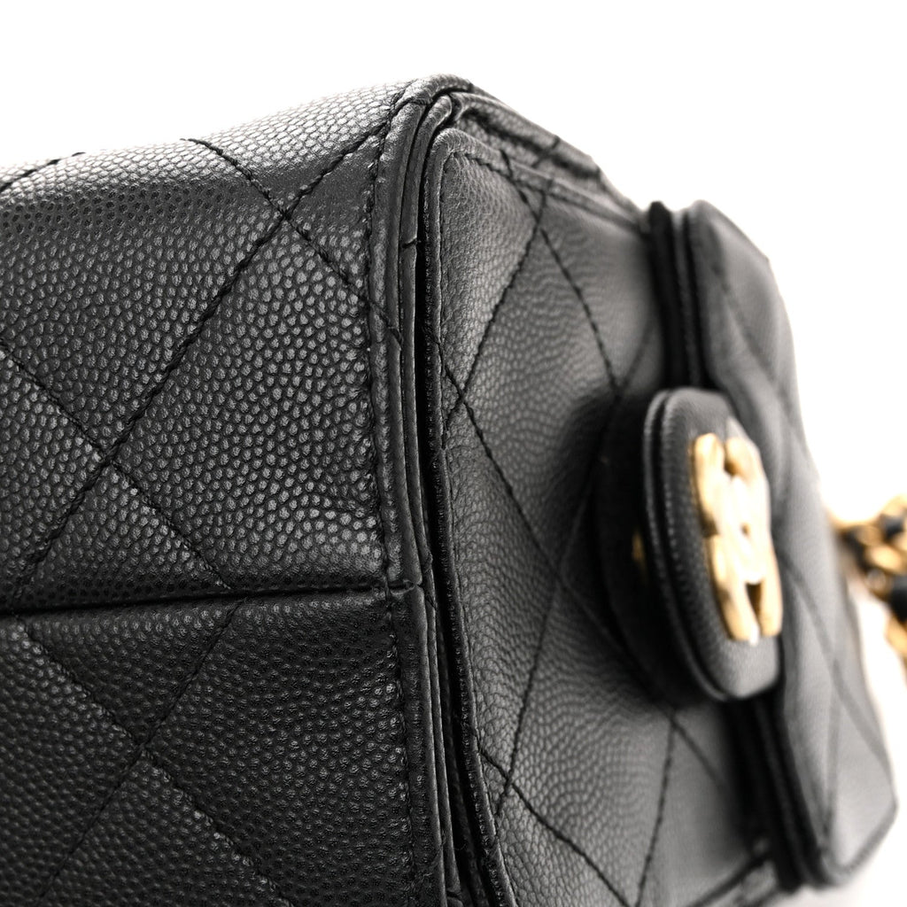 Caviar Quilted Mini Chanel 25 Handbag Black