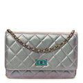 Iridescent Lambskin Quilted Reissue Wallet On Chain WOC Light Purple