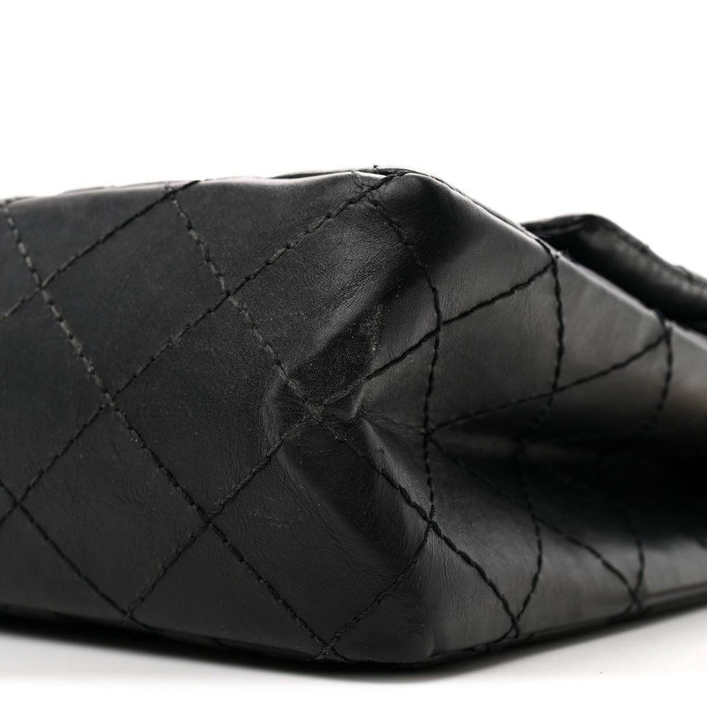 Aged Calfskin Quilted 2.55 Reissue 226 Flap Black