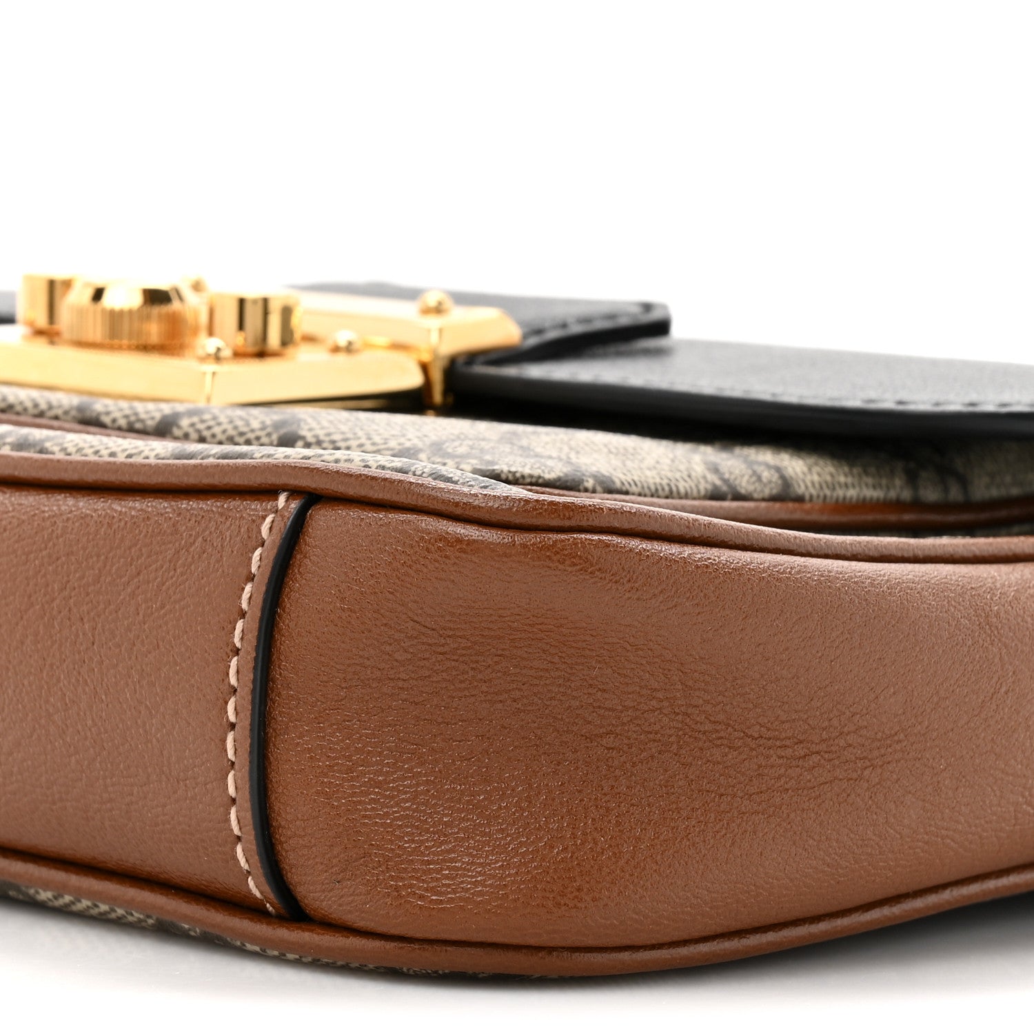 GG Supreme Monogram New Sakai Lux Calfskin Mini Padlock Flap Pocket Shoulder Bag Beige Ebony Black Cuir