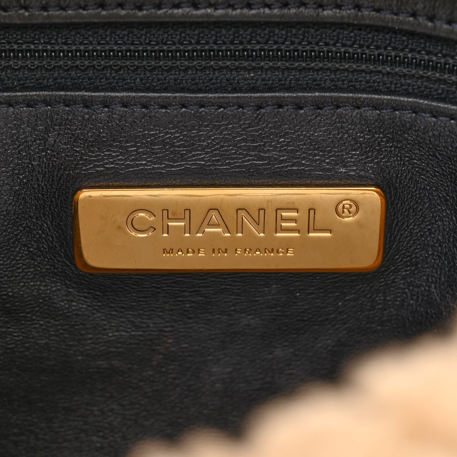 Crumpled Calfskin Shearling Sheepskin Quilted Medium Chanel 19 Flap Navy
