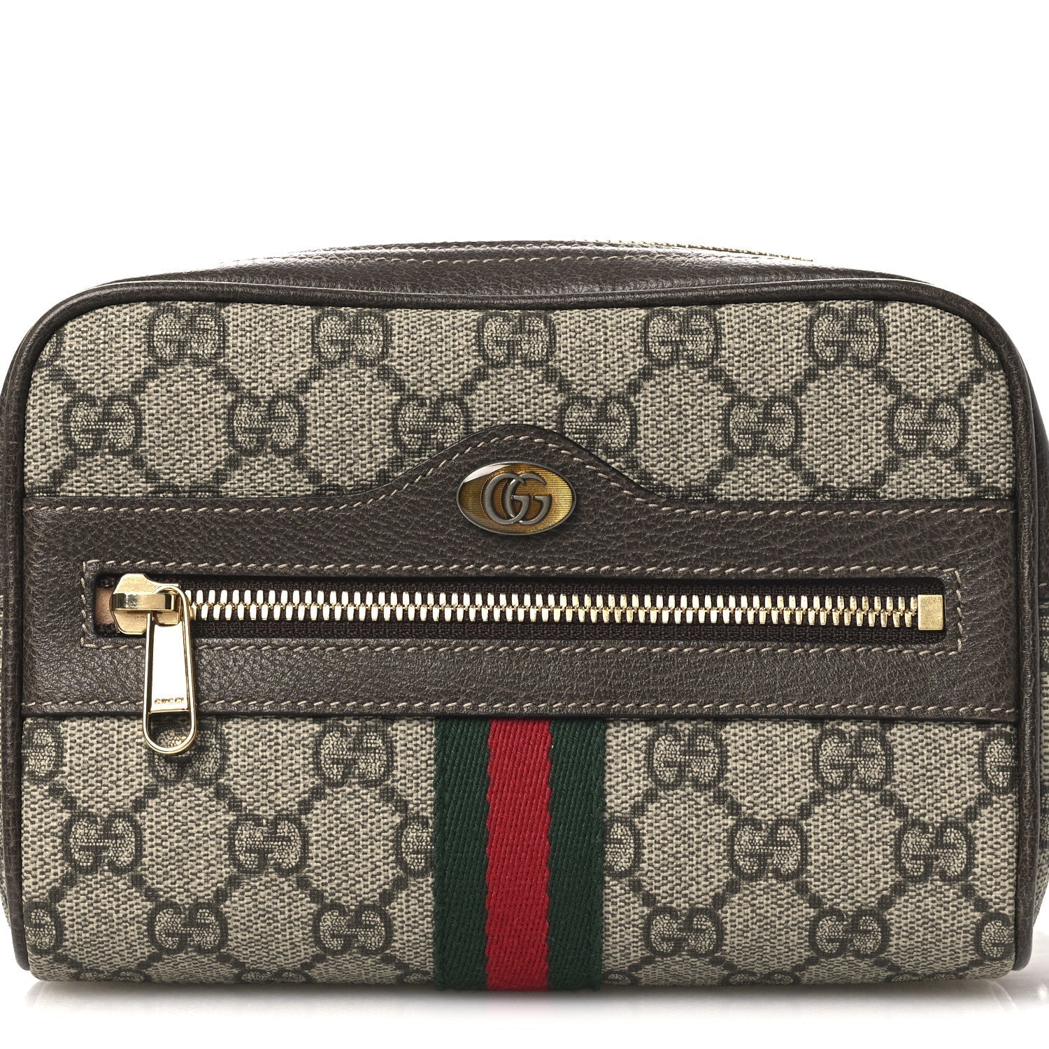GG Supreme Monogram Web Small Ophidia Belt Bag 75 30 Dark Brown