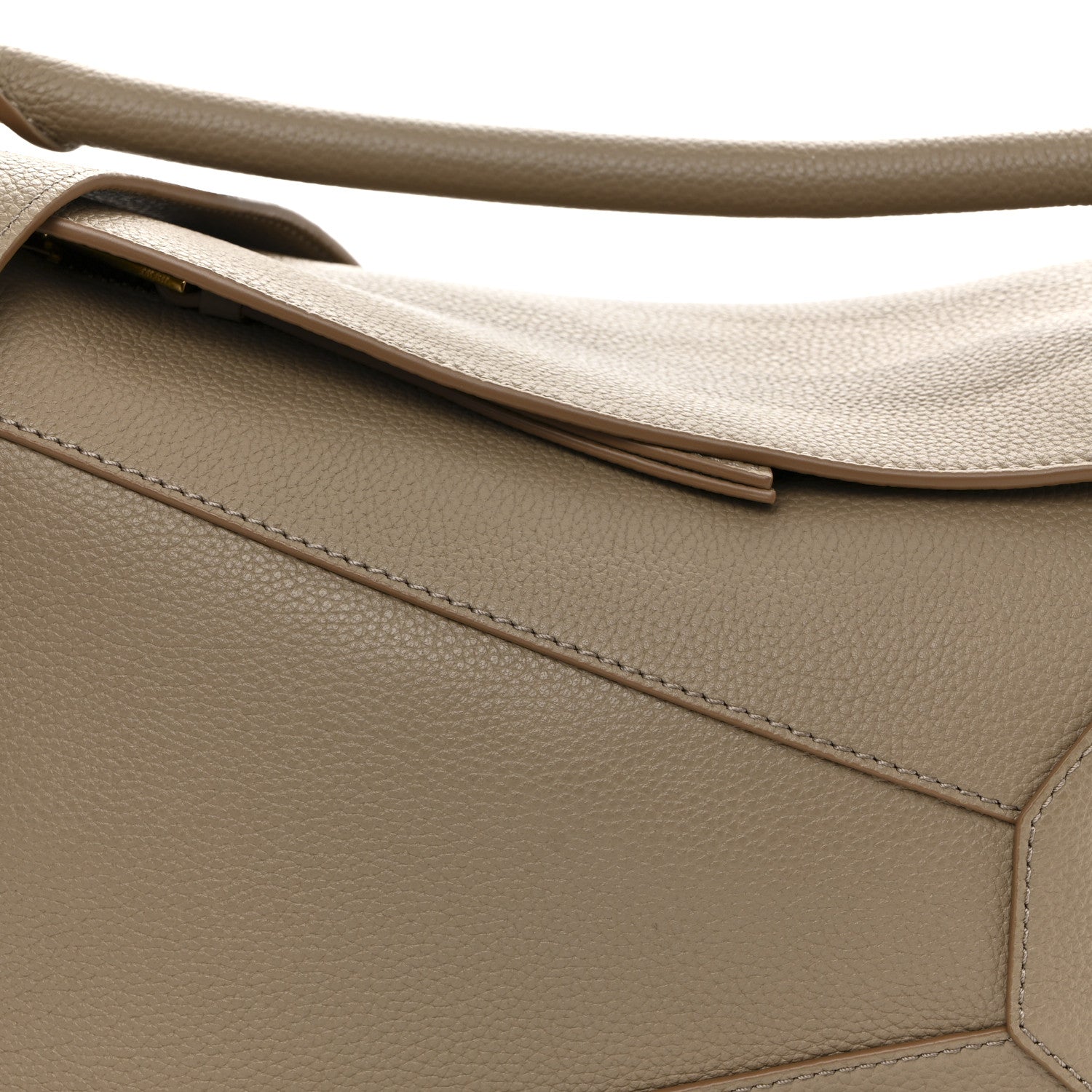 Grained Calfskin Small Puzzle Edge Bag Sand