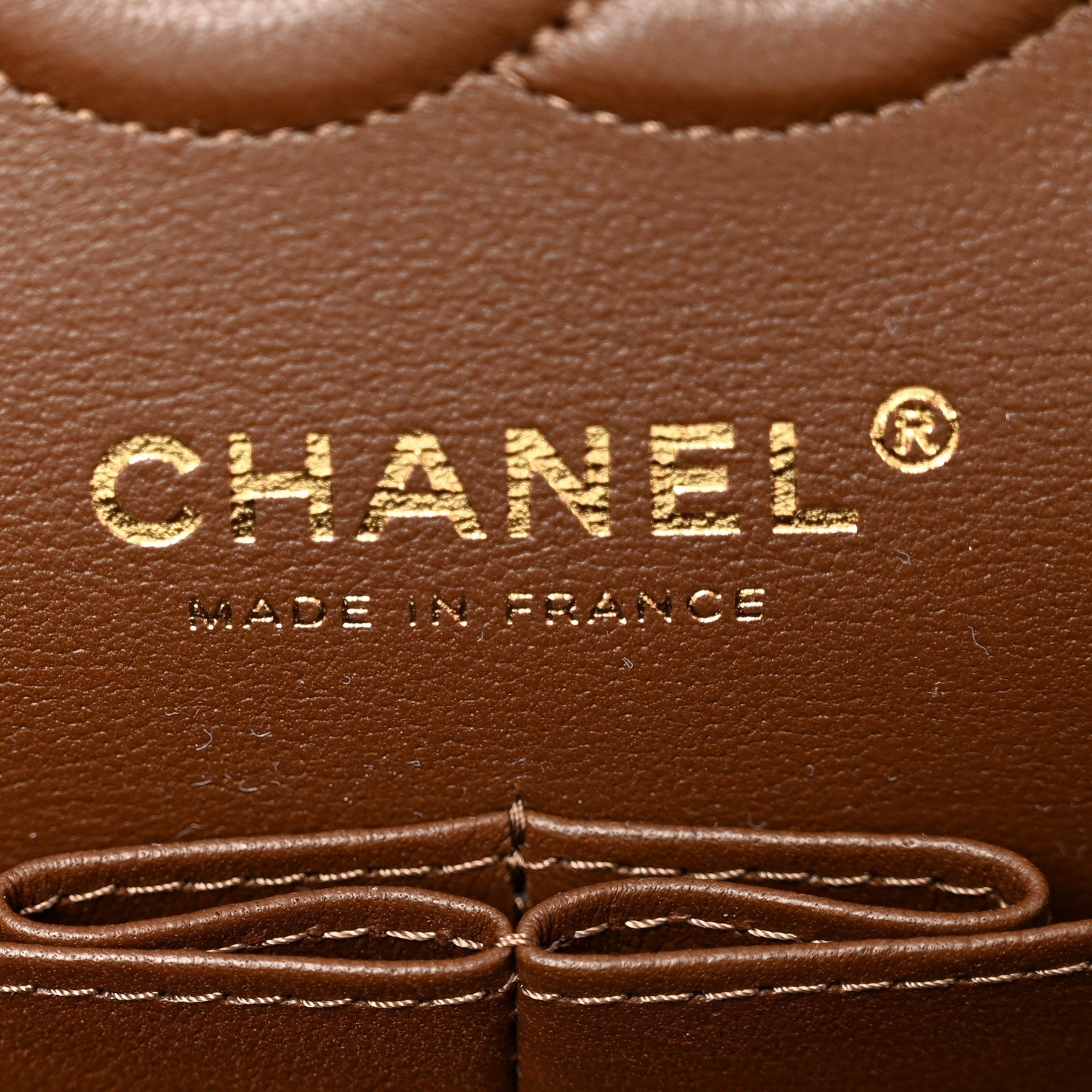 Lambskin Quilted Small Double Flap Brown
